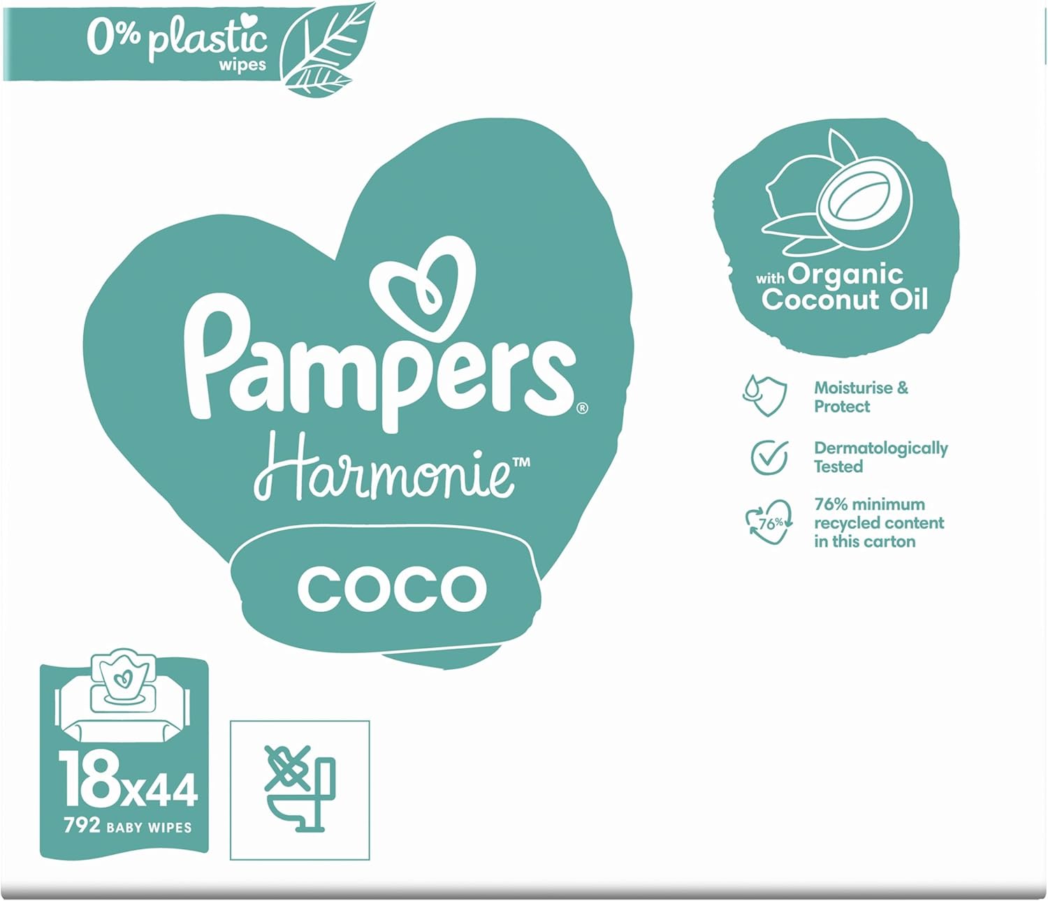 Pampers Harmonie Protect & Care babydoekjes 24 verpakkingen = 1056 doekjes