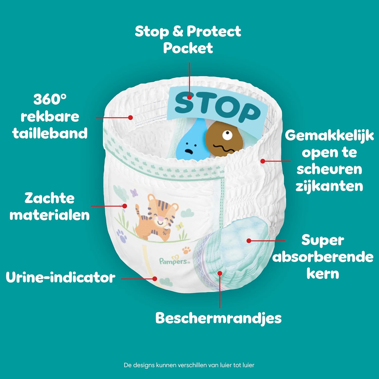 Pampers Baby-Dry Luierbroekjes Maat 5, 160 stuks, 11kg-17kg, 360° pasvorm die helpt om openingen en lekkages te voorkomen