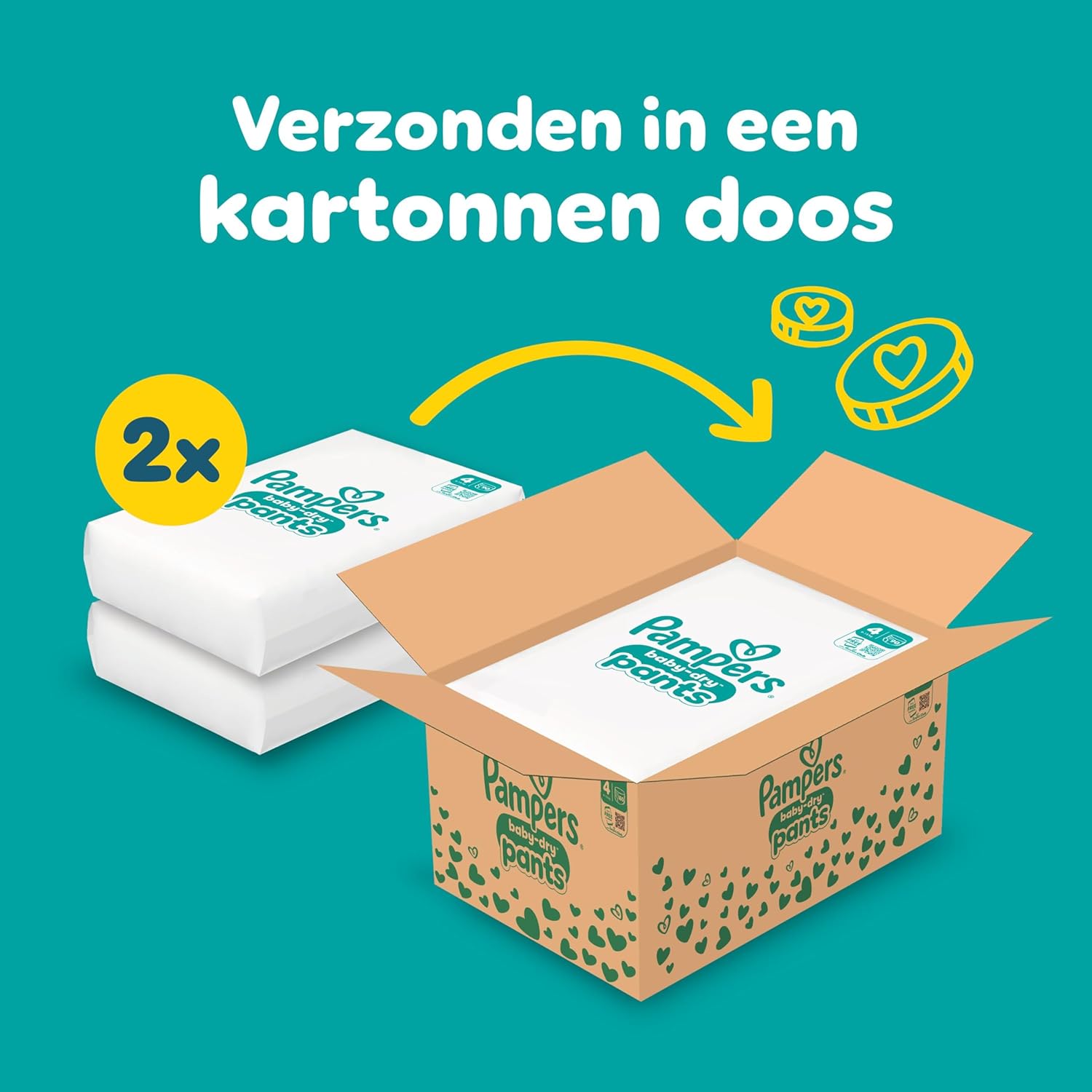 Pampers Baby-Dry Luierbroeken Maat 4, 180 stuks, 9kg-15kg, 360° pasvorm om openingen en lekkages te voorkomen
