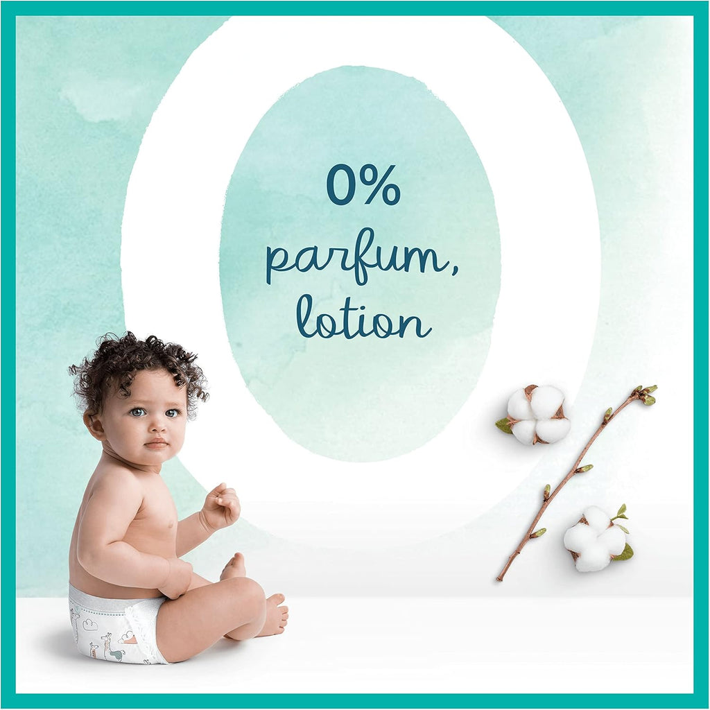 Pampers Maat 3 luiers (6-10kg), Harmony, 204 luiers, maandelijkse doos, zachte huidbescherming en plantaardige ingrediënten