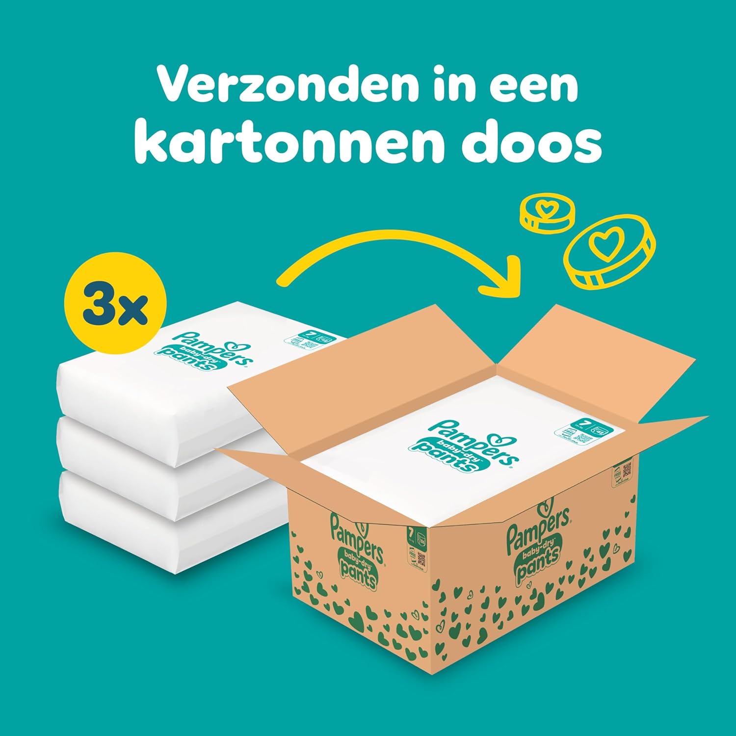 Pampers Baby-Dry Pants Maat 7, 126 luiersbroekjes, 15kg+, 360°-pasvorm om openingen en lekkages te voorkomen