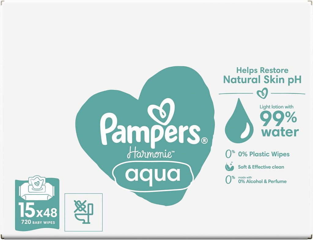 Pampers Doekjes Harmonie Aqua 15x48 = 720 doekjes