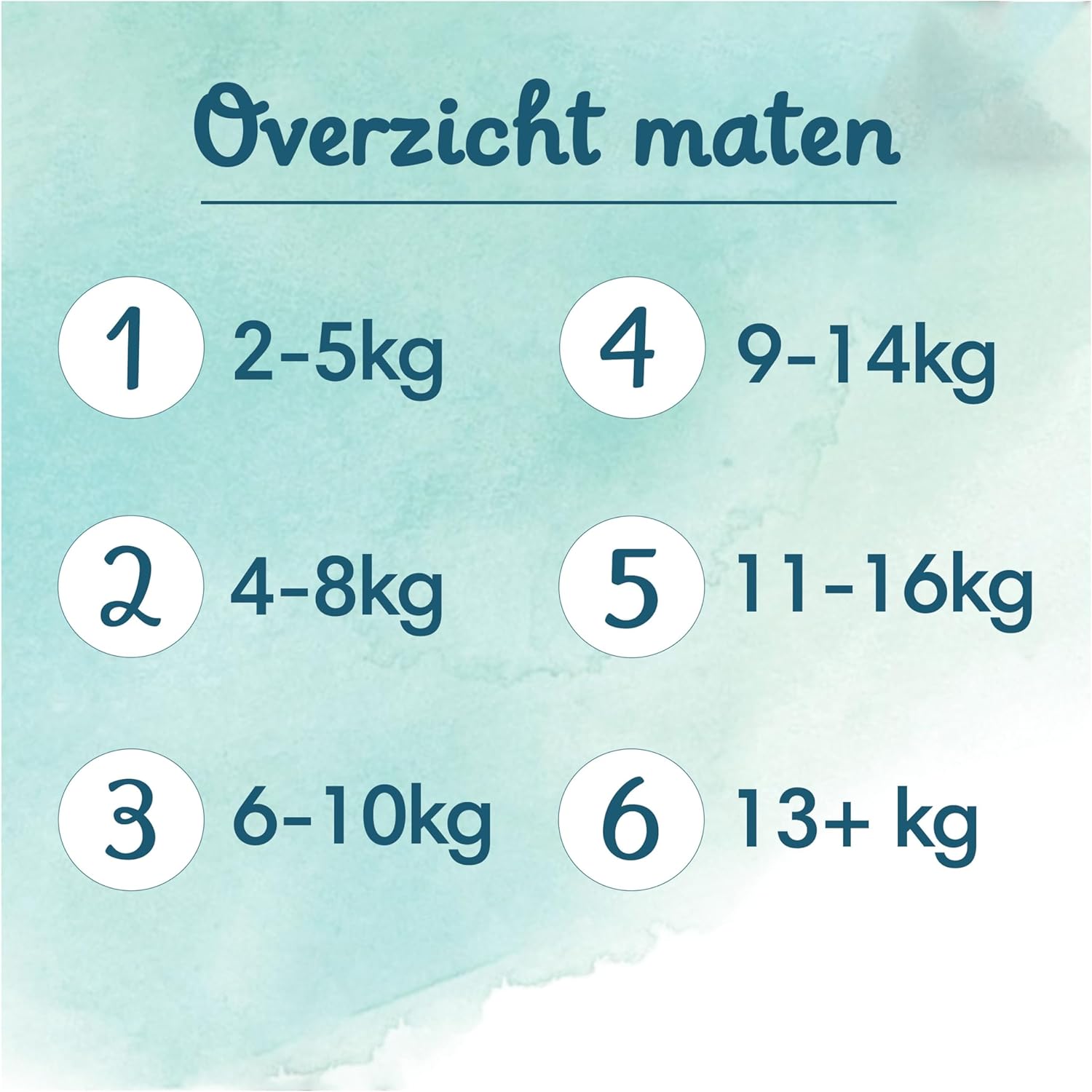 Pampers Maat 3 luiers (6-10kg, Harmony, 204 luiers, Maandbox, Zachte huidbescherming en plantaardige ingrediënten