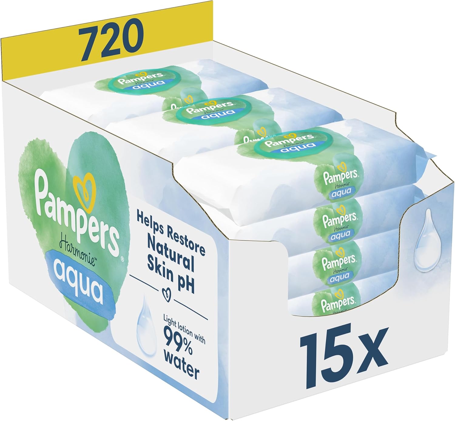 Pampers Doekjes Harmonie Aqua 15x48 =720 doekjes