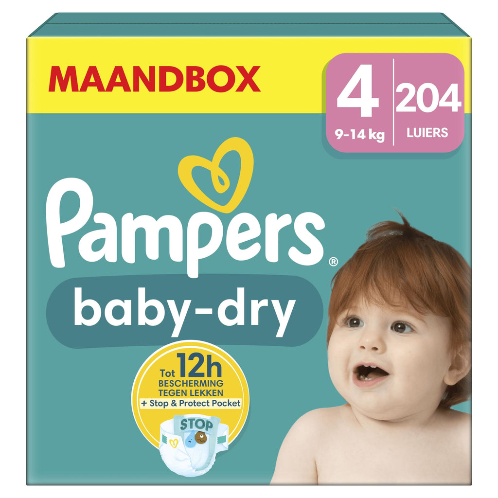 Pampers Baby-Dry Maat 3, 222 luiers, 6kg-10kg, Tot maximaal 100% lekvrij en comfortabel 's nachts