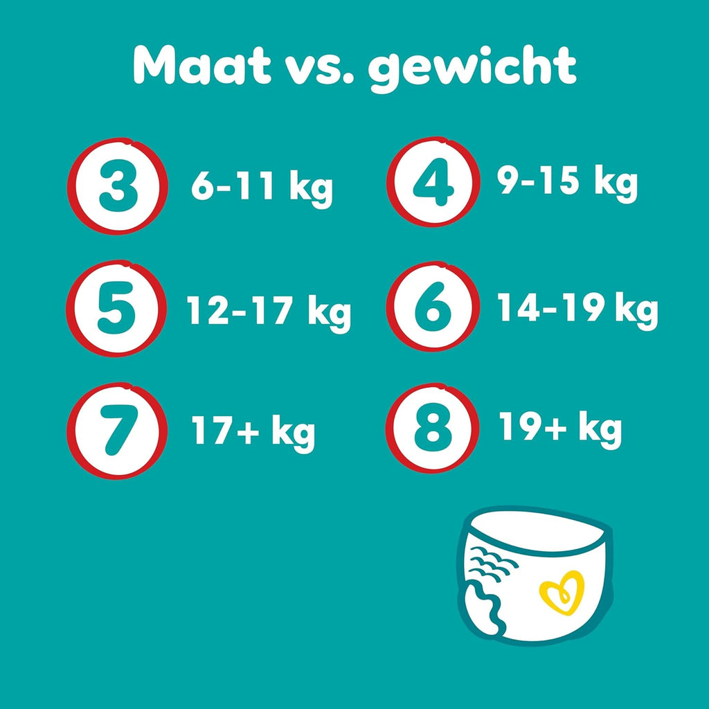 Pampers Baby-Dry Pants Maat 3, 192 stuks, 6kg-11kg, 360° pasvorm om openingen en lekkages te helpen voorkomen, maandelijkse doos