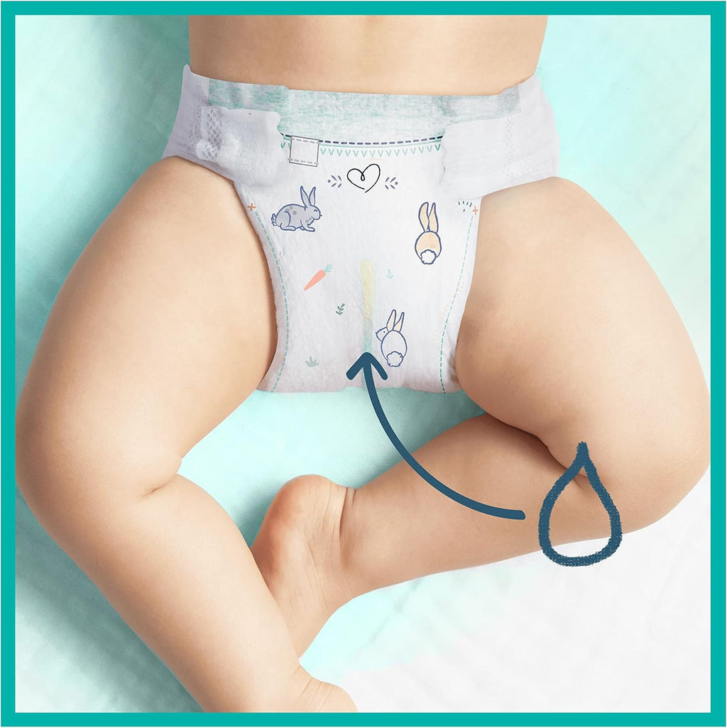 Pampers Maat 3 Luiers (6-10kg), Harmony, 204 Luiers, Maandelijkse Doos, Zachte Huidbescherming en Groenteingrediënten