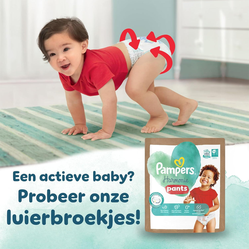 Pampers Harmony Luiers Maat 1, 180 luiers, 2kg-5kg, Zachte huidbescherming met 100% droogheid van Pampers