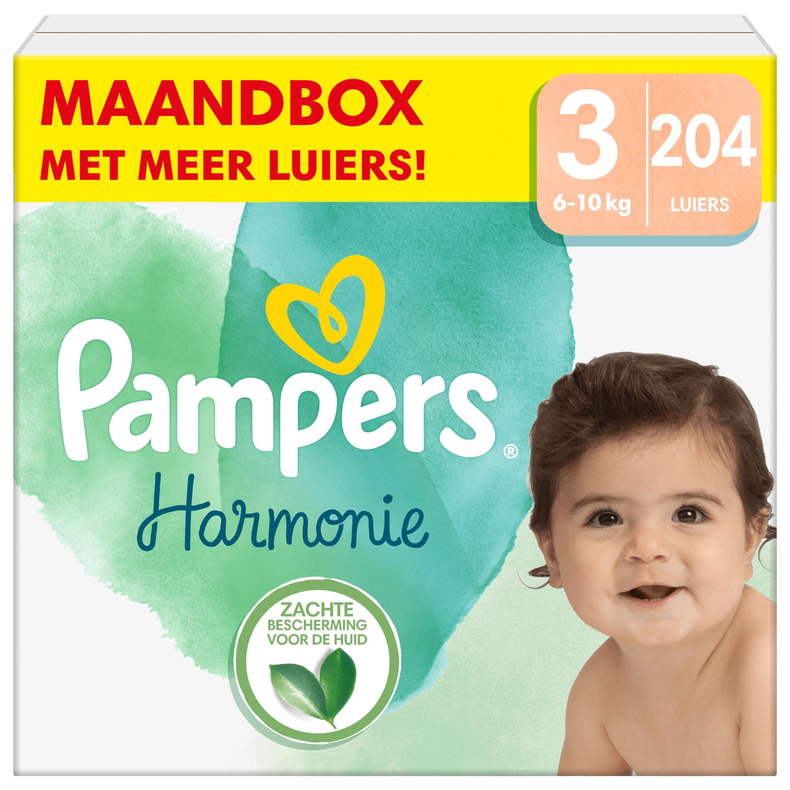 Pampers Harmony luiers maat 1, 180 luiers, 2kg-5kg, zachte huidbescherming met 100% droogheid van Pampers