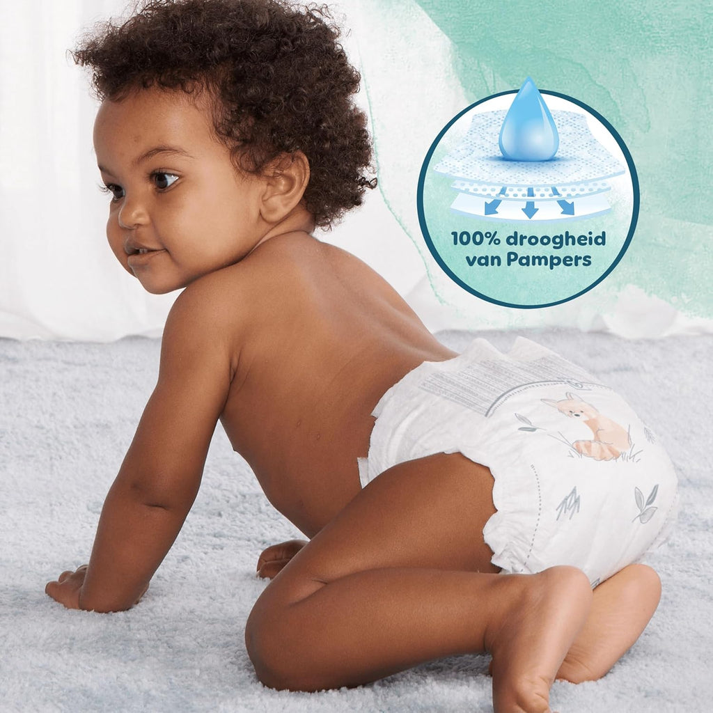 Pampers Harmony luiers Maat 1, 180 luiers, 2kg-5kg, Zachte huidbescherming met 100% droogte van Pampers