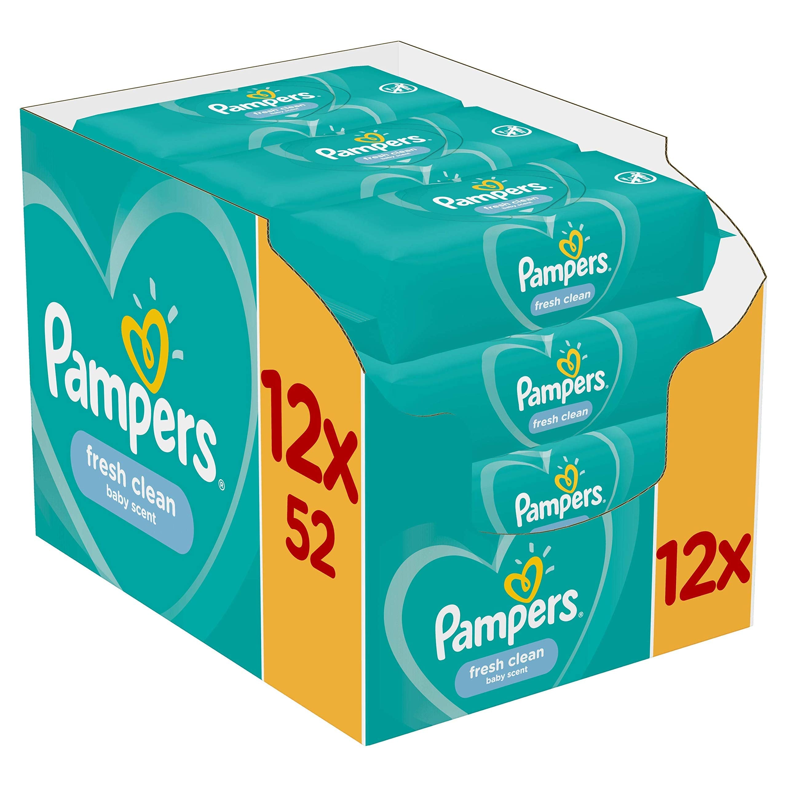 Pampers Vers Schoon Babydoekjes 12 x 52 Wipes