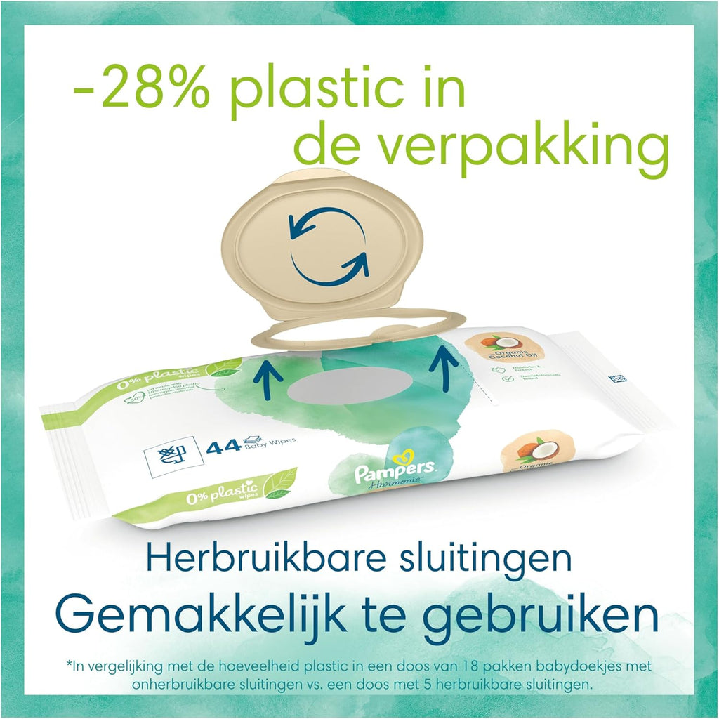 Pampers Harmonie Protect & Care babydoekjes 24 verpakkingen = 1056 doekjes