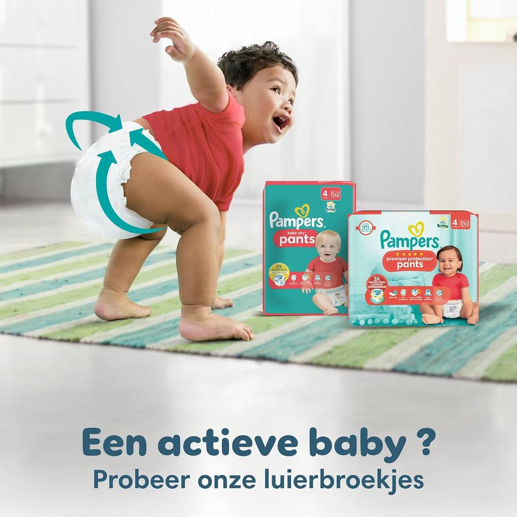 Pampers Baby-Dry Maat 3, 222 luiers, 6kg-10kg, Tot 100% lekvrij en comfortabel tijdens de nacht