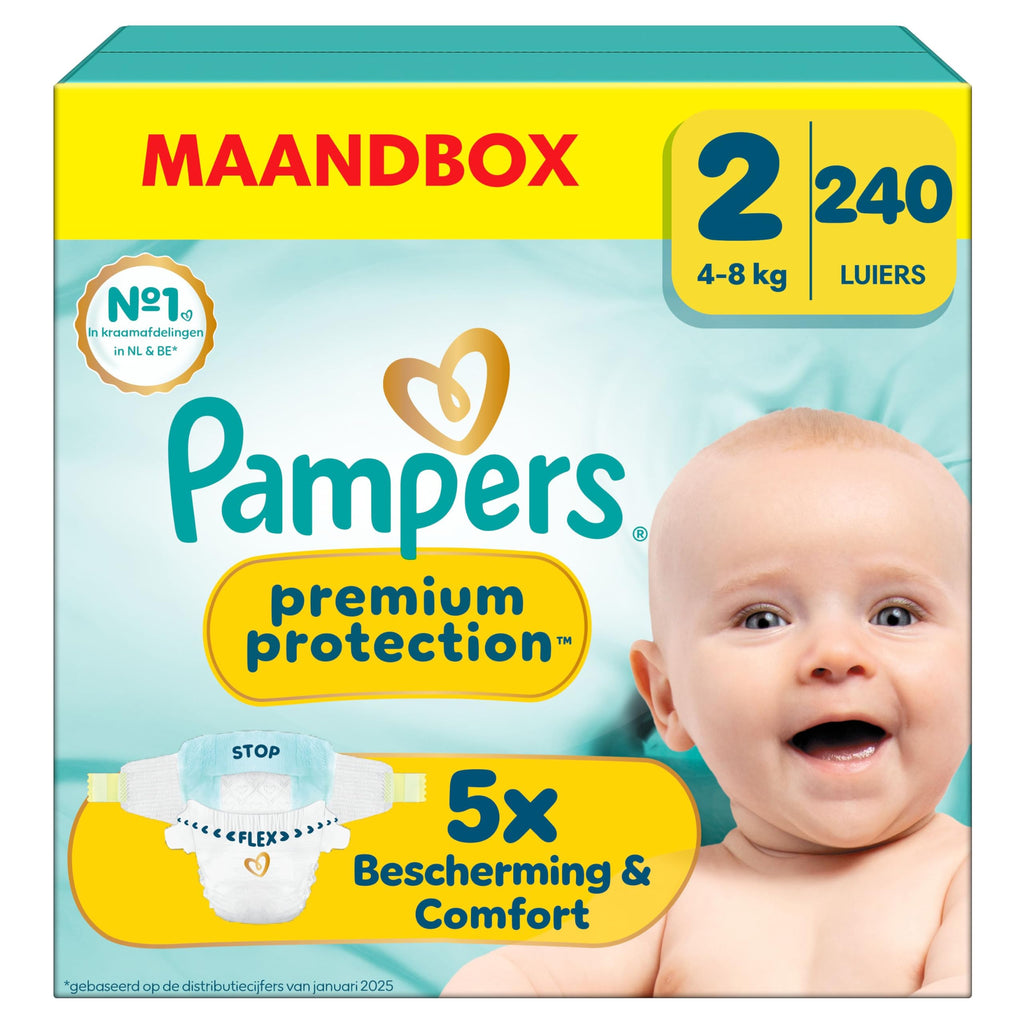 Pampers Premium Protection Maat 6, 144 luiers, 13kg-18kg, Dubbele bescherming voor de huid en tegen lekkages