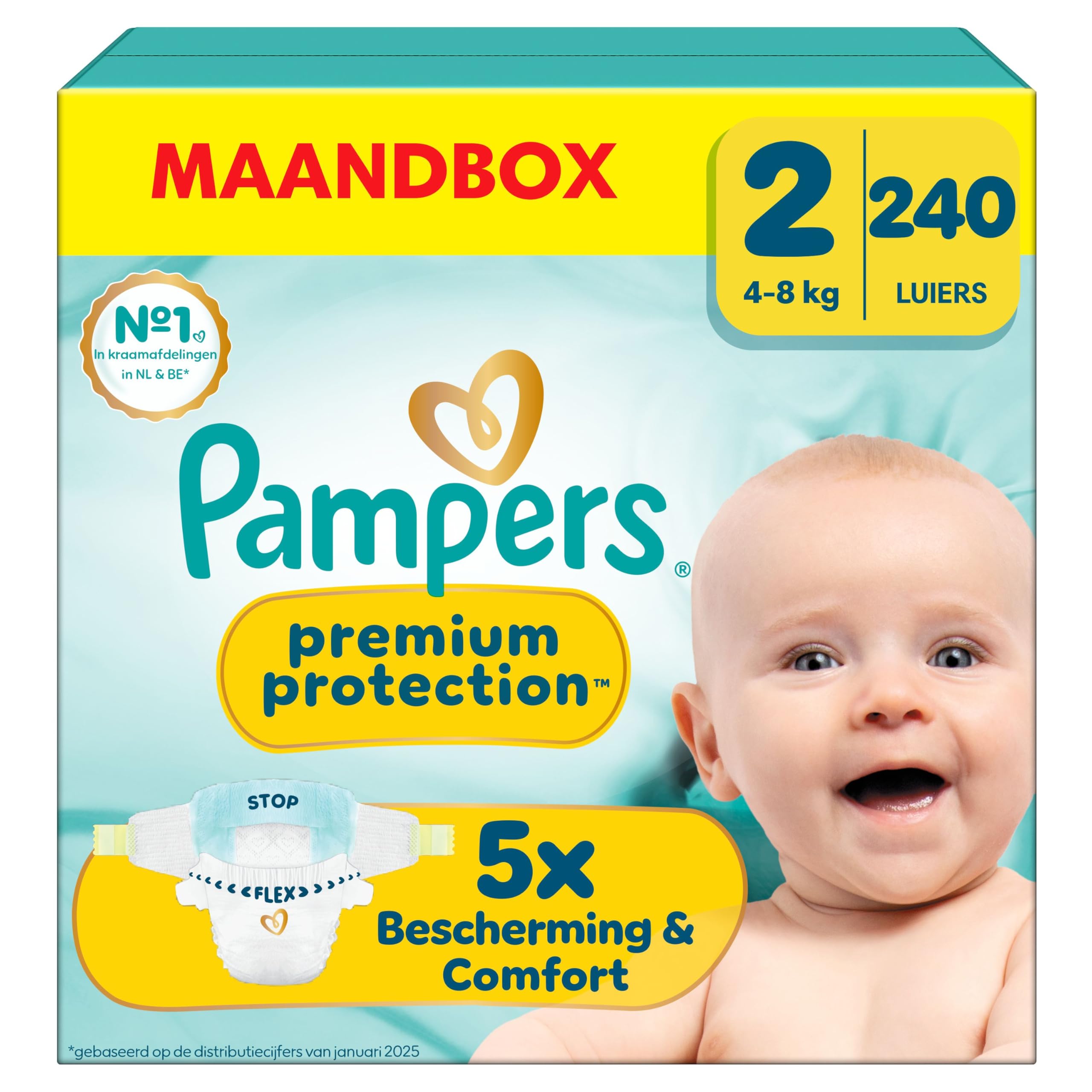 Pampers Premium Bescherming Maat 6, 144 luiers, 13kg-18kg, Dubbele Bescherming voor de huid en tegen lekkages