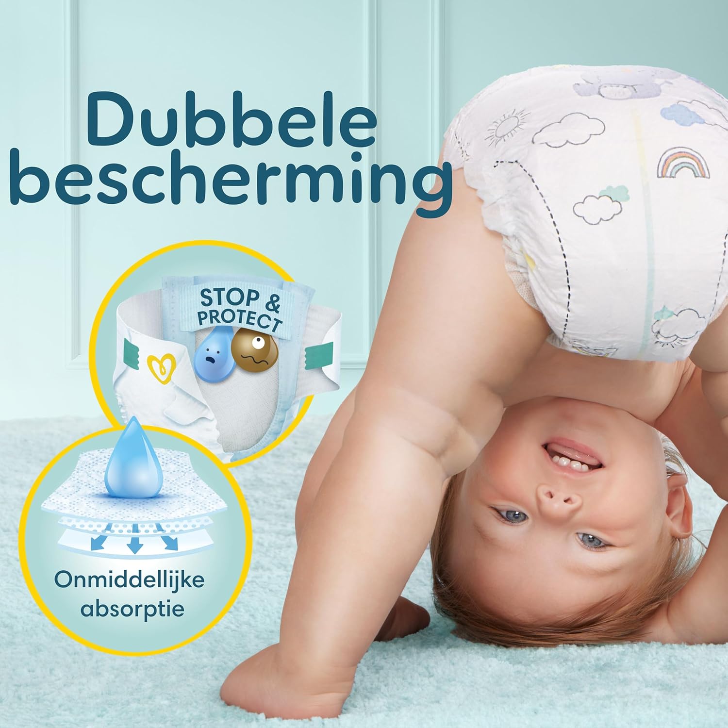 Pampers Premium Protection Maat 6, 144 luiers, 13kg-18kg, Dubbele bescherming voor de huid en tegen lekkages