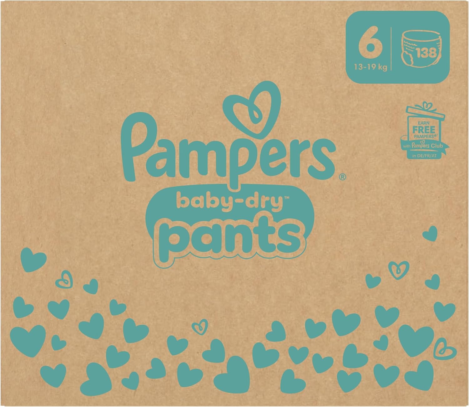 Pampers Baby-Dry Luierbroekjes Maat 6, 138 luierbroekjes, 13kg-19kg, 360° pasvorm om openingen en lekkages te helpen voorkomen