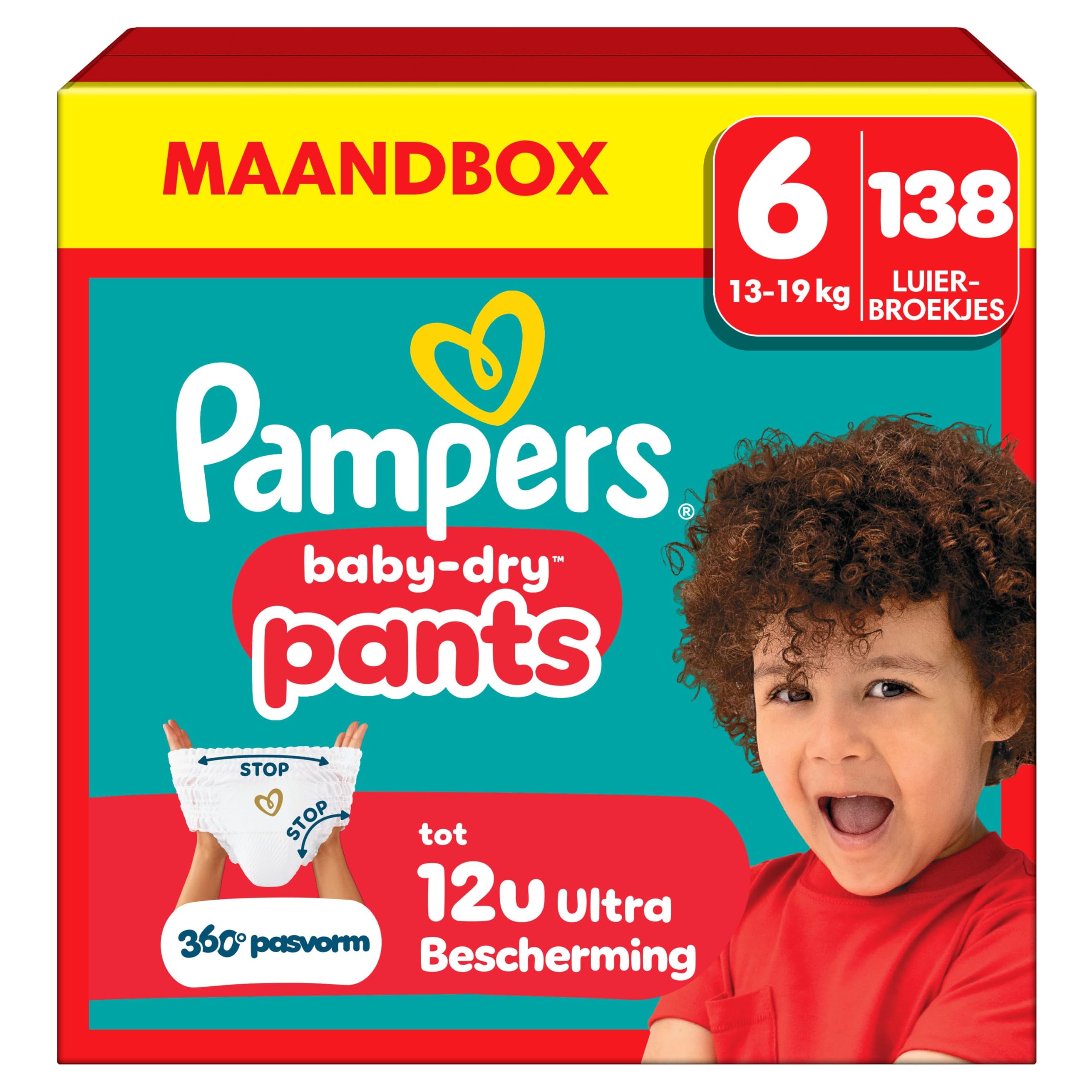 Pampers Baby-Dry Luierbroeken Maat 5, 160 stuks, 11kg-17kg, 360° pasvorm om openingen en lekkages te helpen voorkomen