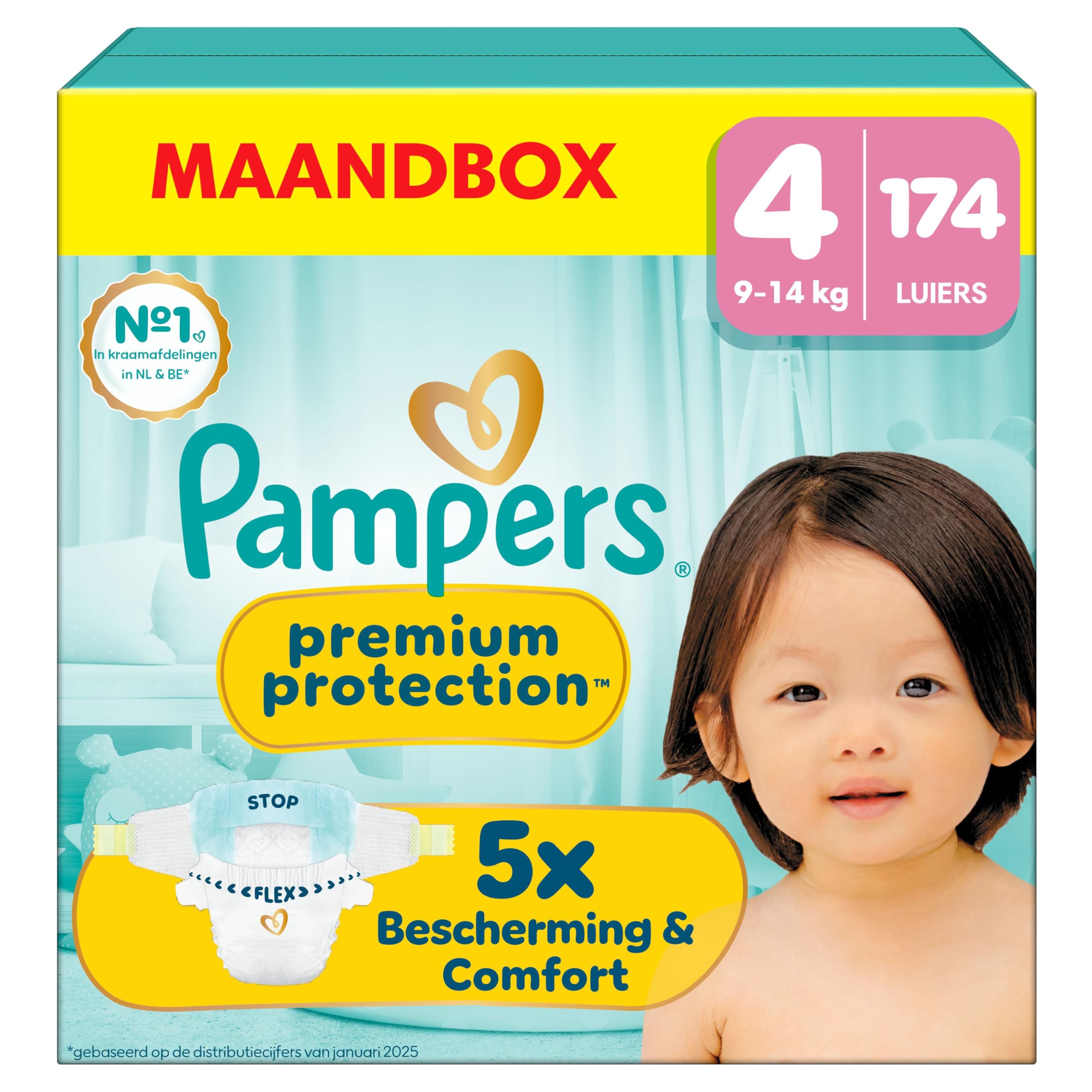 Pampers Premium Protection Maat 6, 144 luiers, 13kg-18kg, Dubbele bescherming voor de huid en tegen lekkages