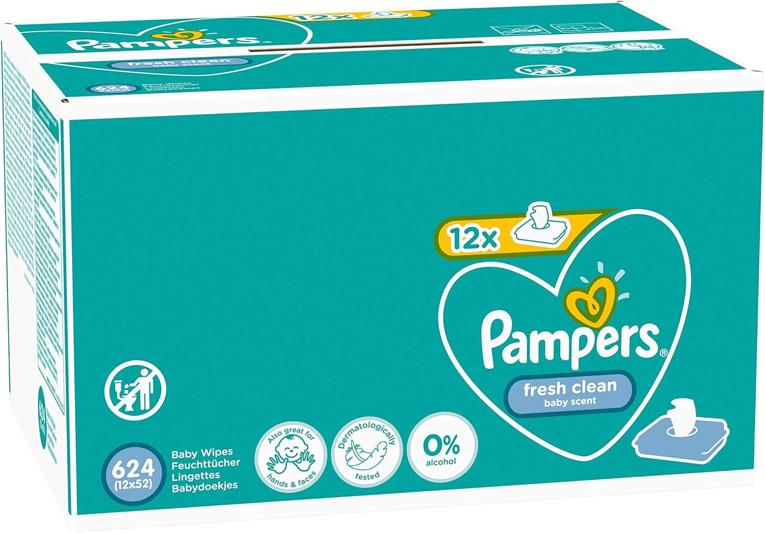 Pampers Vers Schoon Babydoekjes 12 x 52 doekjes
